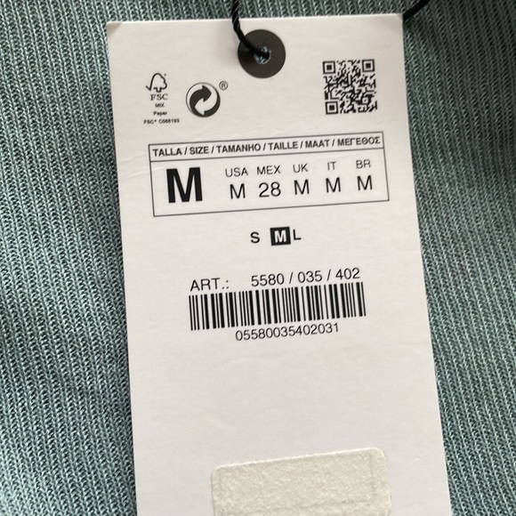 Zara blue flowy knit pant size m - Picture 5 of 6